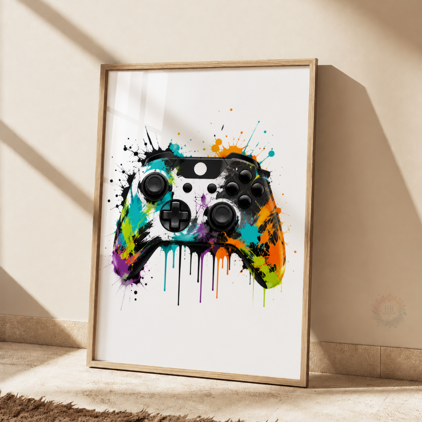 Personalised Colourful Gamer Wall Art Set – Gaming Headphones, Gamer & Controller Prints