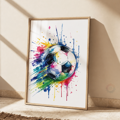 Personalised Colourful Goalkeeper Football Wall Art Set – Name & Number Prints