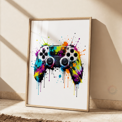 Colourful Gaming Wall Art Set – Controllers & Headphones Gamer Prints