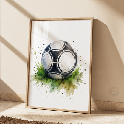 Personalised Football Wall Art Set – Football Player, Ball & Boot Prints