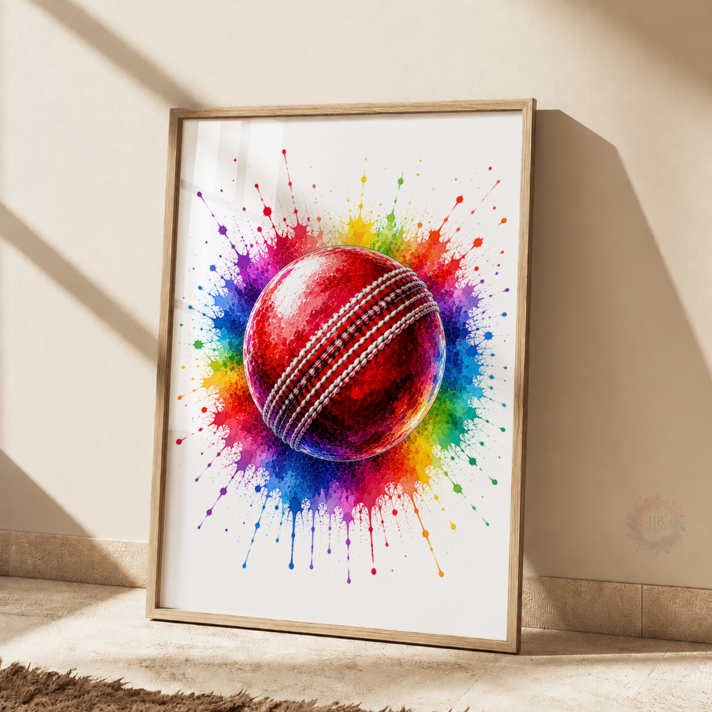 Personalised Cricket Wall Art Print Set – Custom Name & Number