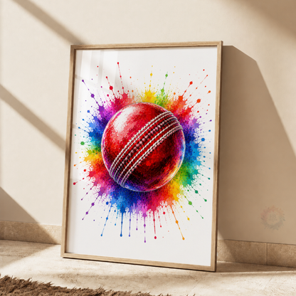 Personalised Cricket Wall Art Print Set – Custom Name & Number