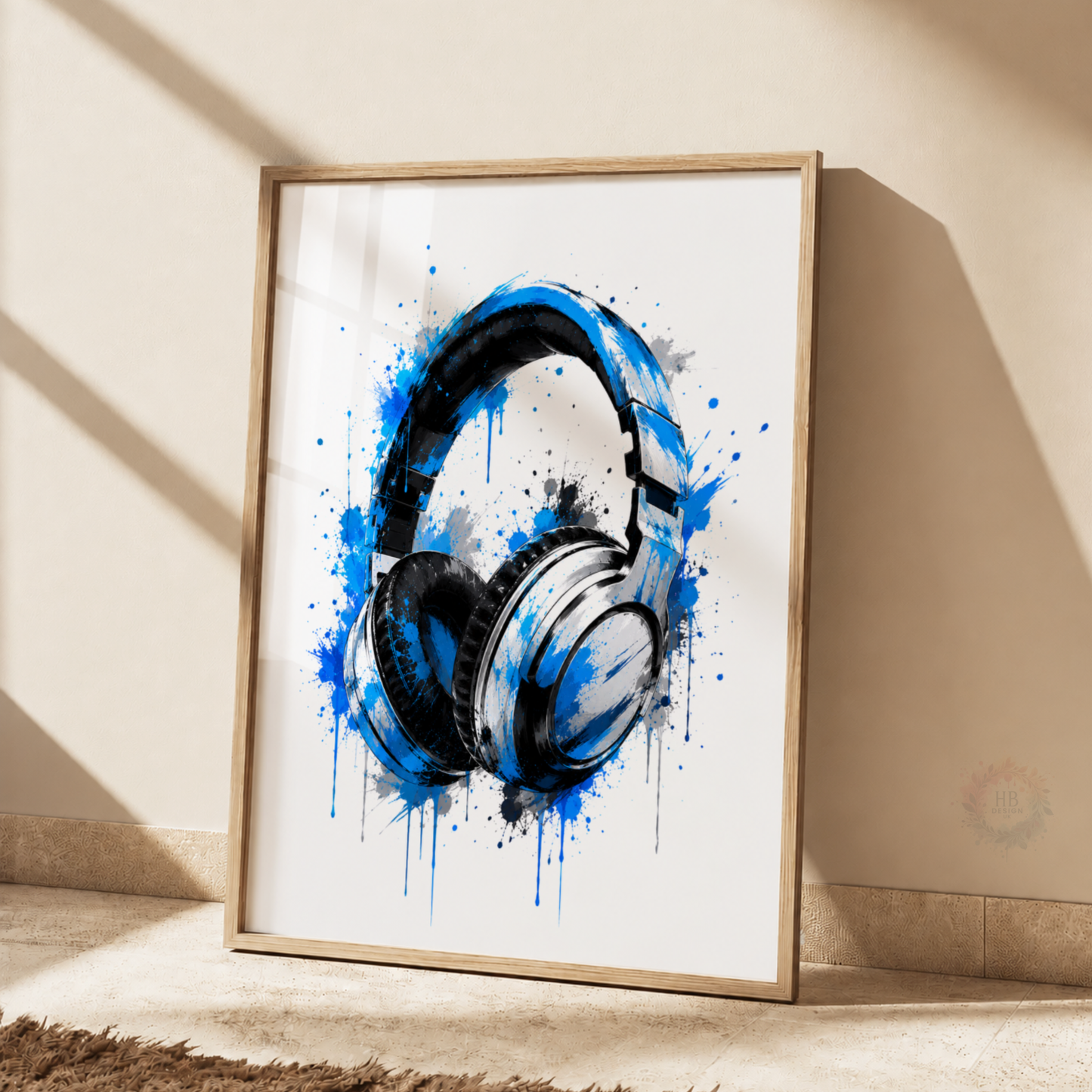 Personalised Blue Gamer Wall Art Set – Gaming Controller, Gamer & Headphones Prints