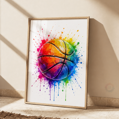 Personalised Basketball Wall Art Print Set – Custom Name & Number