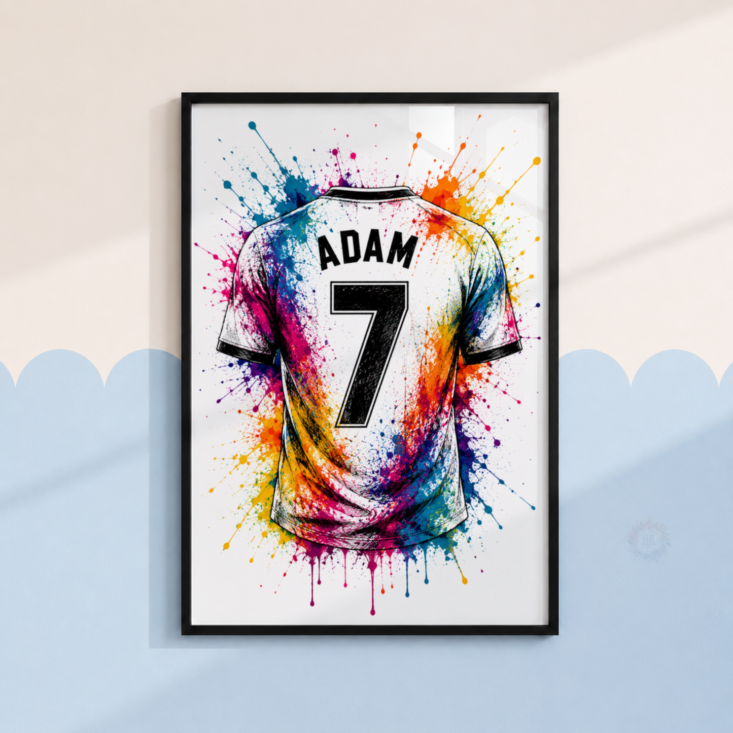 Personalised Football Wall Art Set – Colourful Football Boot, Shirt & Ball Prints