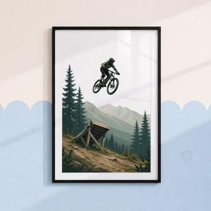Mountain Bike Wall Art Prints – Set of 3 MTB Trail & Downhill Cycling Prints
