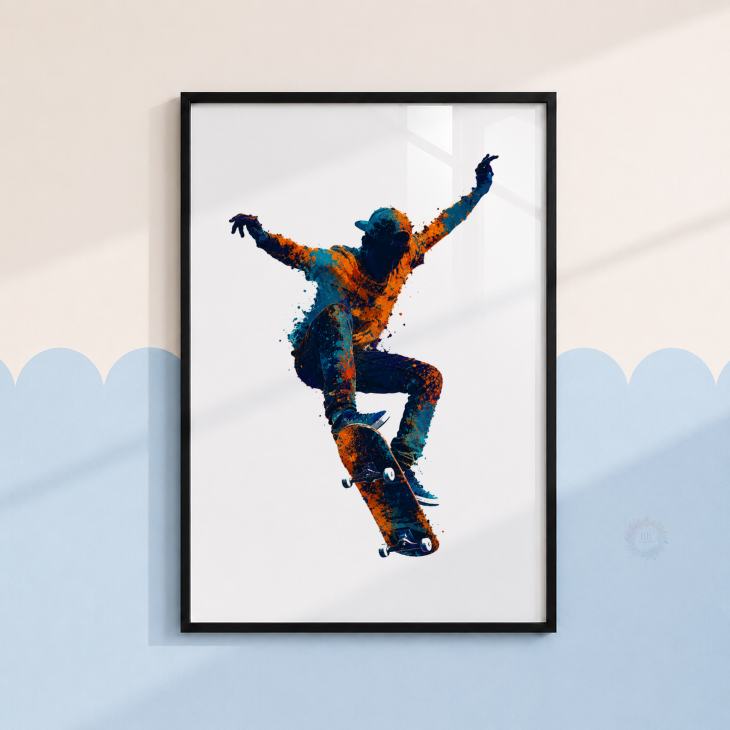 Skateboard Wall Art Prints – Set of 3 Colourful Skateboarding Prints for Boys’ Bedroom