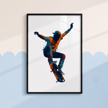 Skateboard Wall Art Prints – Set of 3 Colourful Skateboarding Prints for Boys’ Bedroom