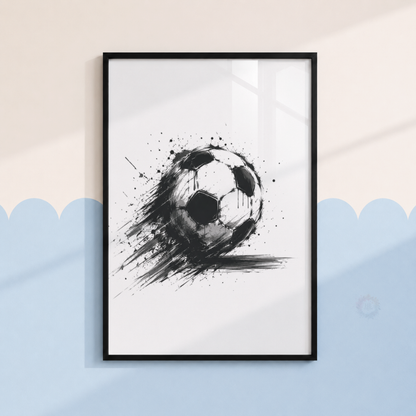 Eat Sleep Football Repeat Wall Art Set – Black & White Football Prints