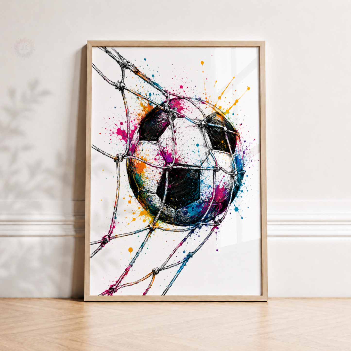Personalised Football Wall Art Set – Colourful Football Boot, Shirt & Ball Prints