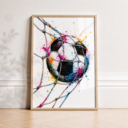 Personalised Football Wall Art Set – Colourful Football Boot, Shirt & Ball Prints
