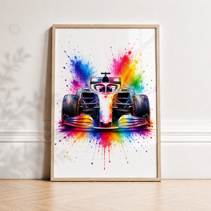 Personalised F1 Racing Wall Art Print Set – Custom Name & Number