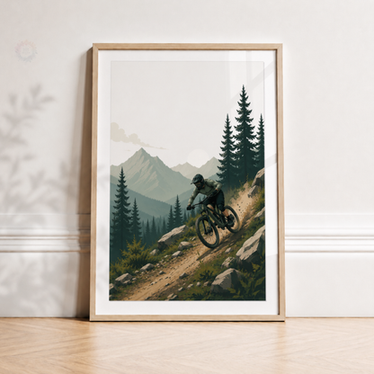 Mountain Bike Wall Art Prints – Set of 3 MTB Trail & Downhill Cycling Prints