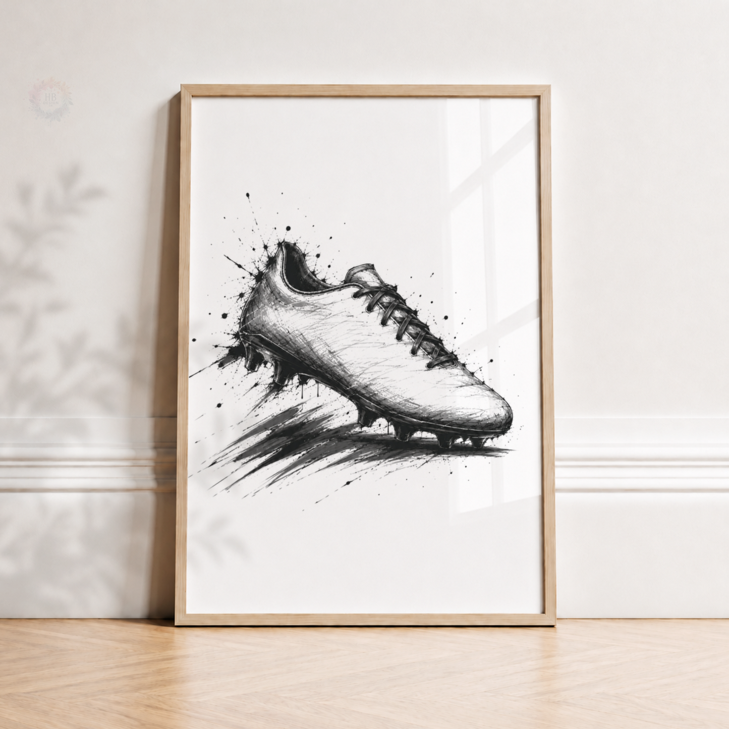 Eat Sleep Football Repeat Wall Art Set – Black & White Football Prints