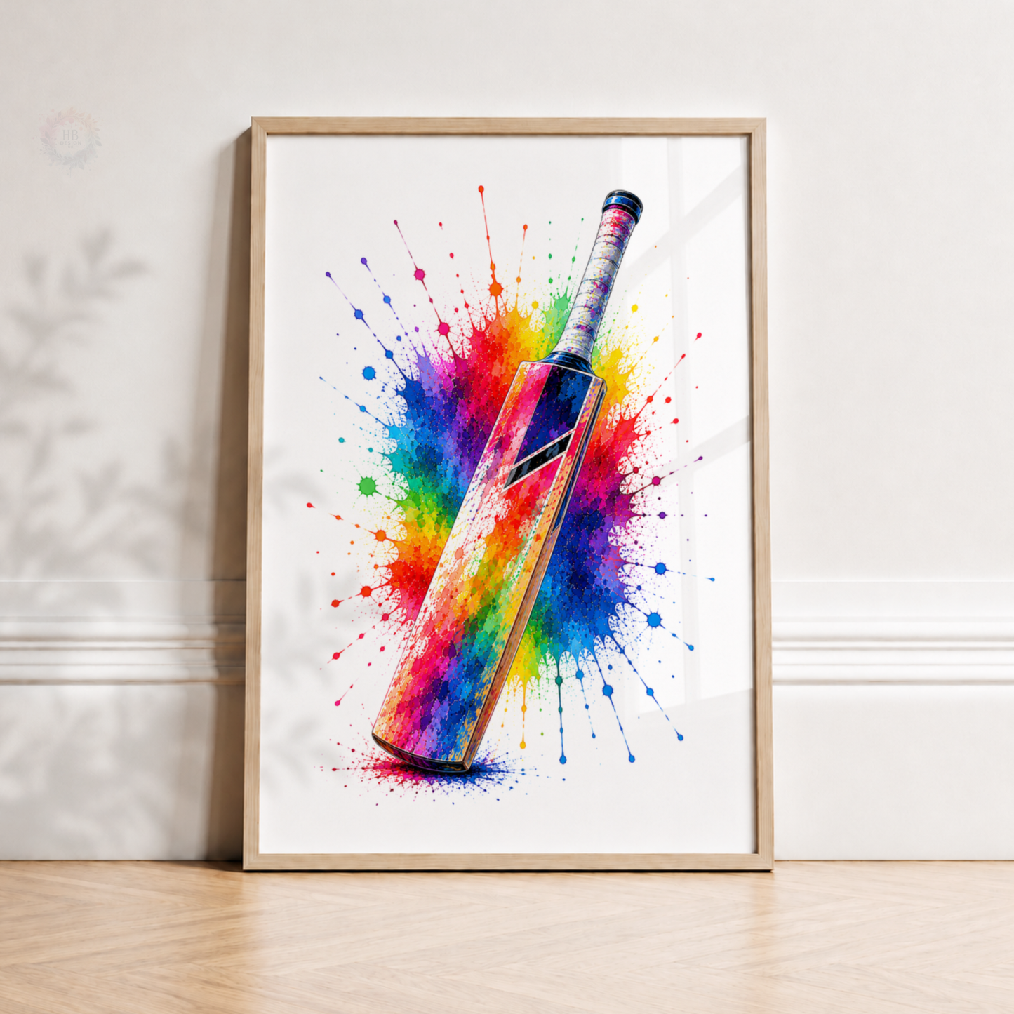 Personalised Cricket Wall Art Print Set – Custom Name & Number
