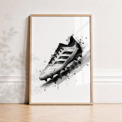 Personalised Eat Sleep Football Repeat Wall Art Set – Black & White Football Prints