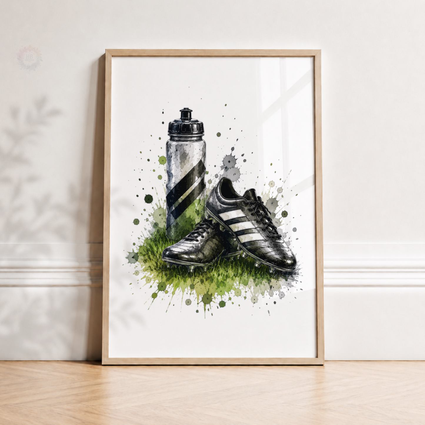 Personalised Football Wall Art Set – Football Player, Boots & Ball Prints