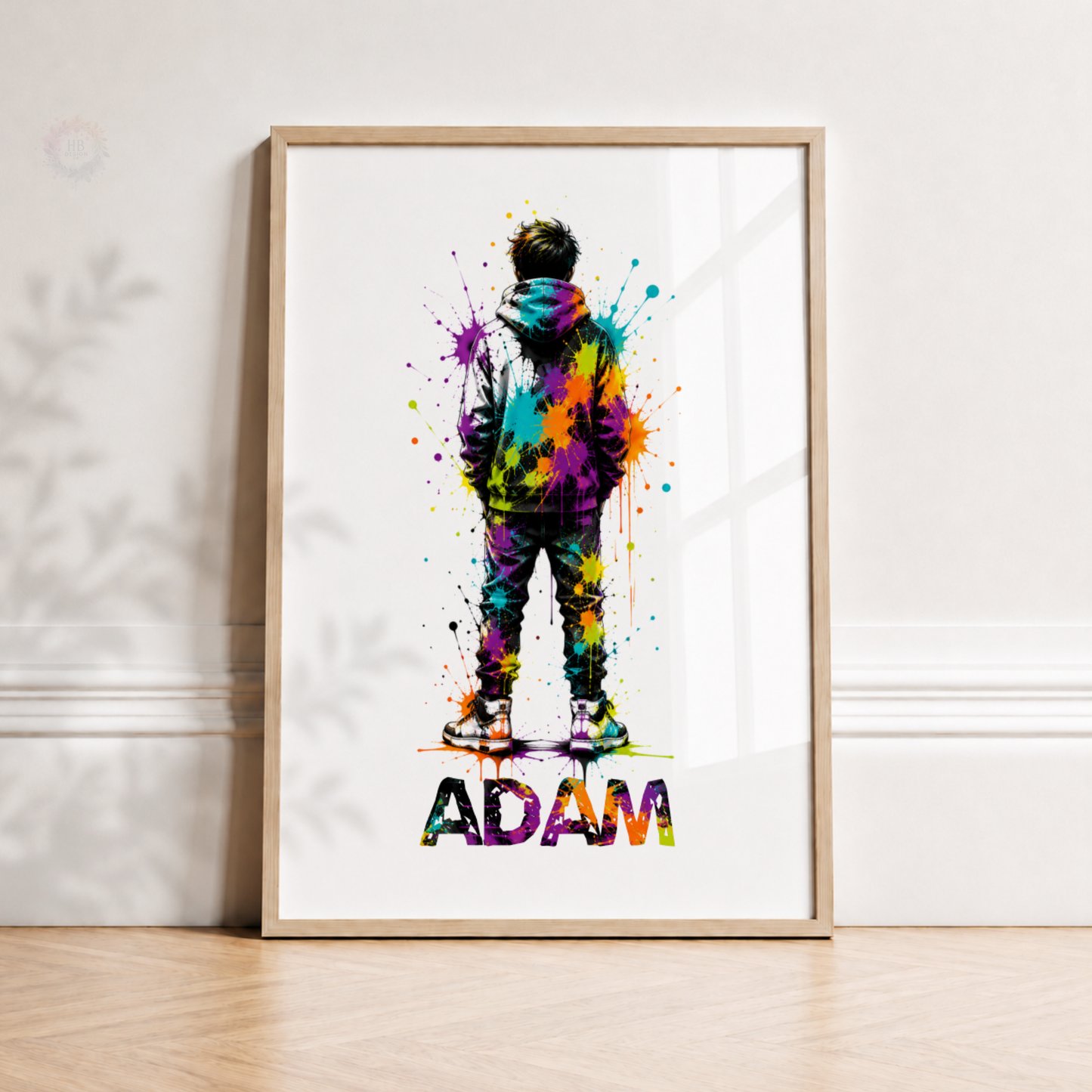 Personalised Gamer Boy Print – Custom Name Colourful Gaming Bedroom Wall Art