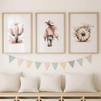 Cowgirl Print Set - Horse & Pony Collection Set of 3